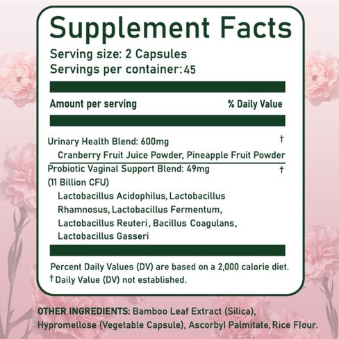 Feminine Balance & Hormone Support Capsules – Vaginal & Urinary Wellness, Healthy Flora, Hormone Health, Energy Vitality – LactoSpore, Cranberry, Pineapple & Primal Organ Blend, 90 Count in Saudi Arabia