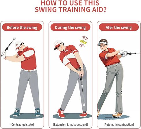 مدرب جولف سوينغ مع عمود قابل للسحب - مدرب قبضة جولف للإيقاع والقوة وممارسة الإحماء، مساعد تدريب جولف محمول للمنزل والمدى in Kuwait