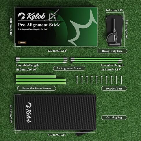 [Upgraded] Golf Alignment Sticks Holder with Angle Adjustment, Metal Base, Detachable Rods with Metal Joints, Golf Swing Training Aid for Putting, Full Swing, Posture Correction, Portable Golf Trainer in Saudi Arabia