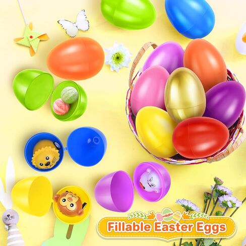 12 Pcs Jumbo Easter Eggs, 10 Inches Large Plastic Empty Fillable Jumbo Easter Egg Bulk for Easter Basket Stuffers Hunt Party Favor in Saudi Arabia