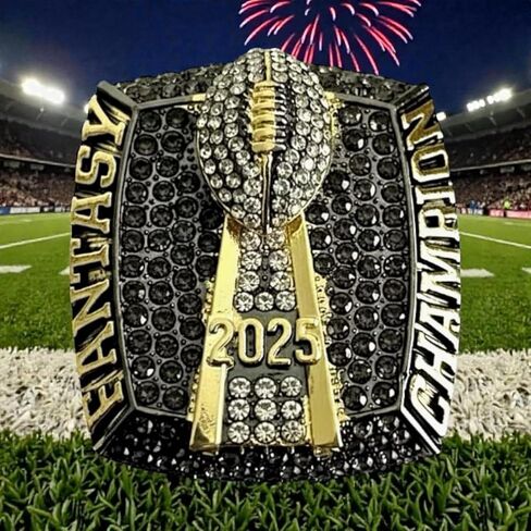 حلقات ليجاسي 2025 حلقة الكأس لبطولة كرة القدم الخيالية الضخمة | جائزة مطلية باللون الأسود والذهبي للفائز بدوري كرة القدم الخيالي | مع الوقوف in Saudi Arabia