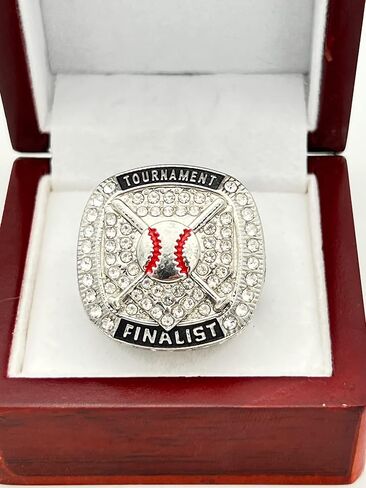 Discount Sports Rings HOME PLATE FINALIST RING — SILVER BODY, CLEAR STONE , Premium Softball Baseball Ring/Player/Team Awards/Tournament Ring 1-45, Clear,Silver in Saudi Arabia