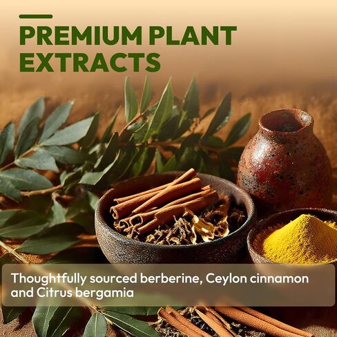 Liposomal Berberine 600mg with Bergamot & Ceylon Cinnamon - Advanced Metabolic Signaling Formula - High Absorption (6X) for Nutrient Utilization - 180 Capsules (90-Day Supply) in Kuwait