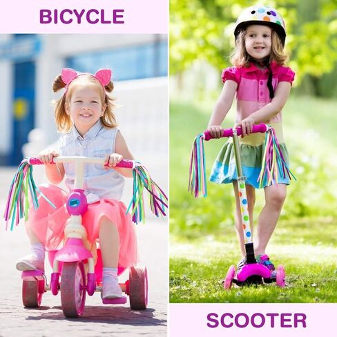 Didiseaon 1 Pair Bicycle Handlebar Streamers Colorful Ribbons Tassel for Girls Boys Bicycle Handlebar Scooter Handgrip Bike Accessories for Outdoor Adventures in Saudi Arabia