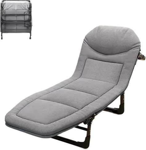 TIST Lightweight Folding Bed Adult Portable Camping Bed High Load Capacity Headrest Skin-Friendly Fabric Folding Bed Suitable for Home, Outdoor and Office Use Camping Folding Bed(200 * 64 * 34CM) in Saudi Arabia