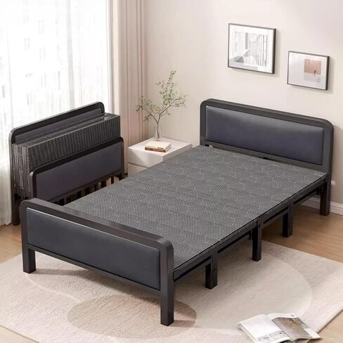 Lightweight Folding Bed Folding Bed with Mattress, Specially Designed for Adults, with A Thickened Steel Tube Frame, Easy to Store, No Assembly Required. Camping Folding Bed in Saudi Arabia