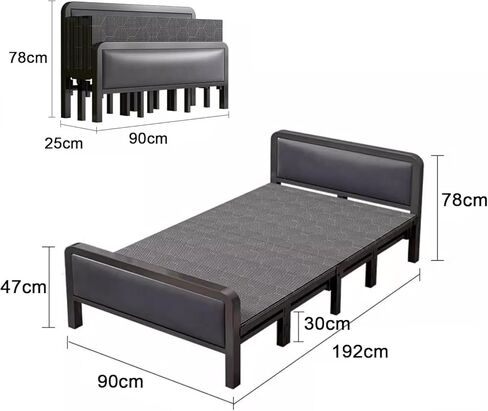 Lightweight Folding Bed Folding Bed with Mattress, Specially Designed for Adults, with A Thickened Steel Tube Frame, Easy to Store, No Assembly Required. Camping Folding Bed in Saudi Arabia