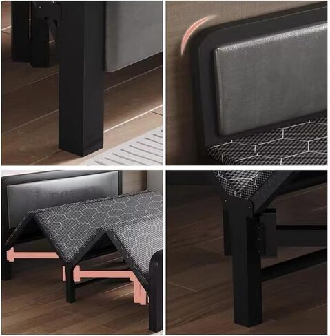 Lightweight Folding Bed Folding Bed with Mattress, Specially Designed for Adults, with A Thickened Steel Tube Frame, Easy to Store, No Assembly Required. Camping Folding Bed in Saudi Arabia