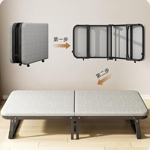 TIST Lightweight Folding Bed Single Folding Guest Bed with Foam Mattress - Portable Pull-Out Sofa Bed & Camping Cot for Adults Camping Folding Bed(185x60x38cm) in Saudi Arabia