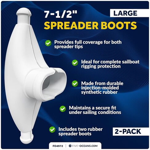 Five Oceans Rubber Spreader Boots 2-Pack - UV-Resistant Spreader Tips for Sail Protection in Saudi Arabia