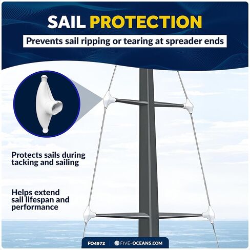 Five Oceans Rubber Spreader Boots 2-Pack - UV-Resistant Spreader Tips for Sail Protection in Saudi Arabia