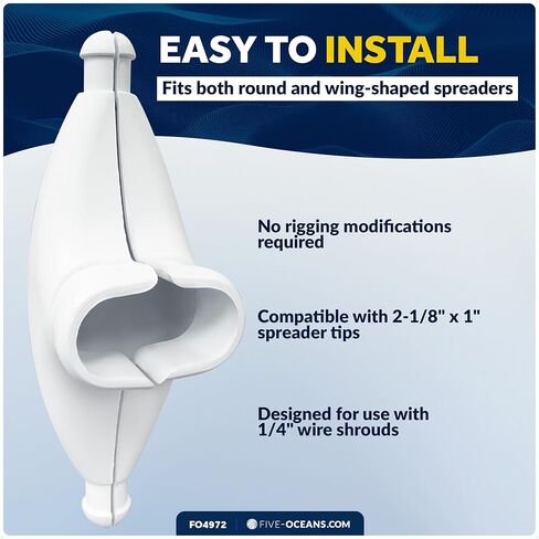 Five Oceans Rubber Spreader Boots 2-Pack - UV-Resistant Spreader Tips for Sail Protection in Saudi Arabia