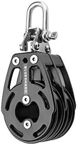 Blue Shark 2311-57 mm Fixed Double Aluminum Sailing Block - Max Line: 7/16" (12 mm), Safe Working Load (SWL): 1980 lbs (900kg), Breaking Load: 4180 lbs (1900 kg) in Kuwait