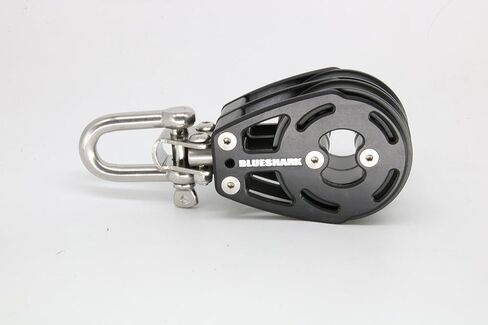 Blue Shark 2311-57 mm Fixed Double Aluminum Sailing Block - Max Line: 7/16" (12 mm), Safe Working Load (SWL): 1980 lbs (900kg), Breaking Load: 4180 lbs (1900 kg) in Kuwait