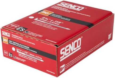 SENCO Framing Nails | 30 Degree | 2-3/8 Inch x .113 | Ring Shank | Paper Tape Collated Nail | Hot Dipped Galvanized |1,000 ct.| G624ASBXNR in Saudi Arabia