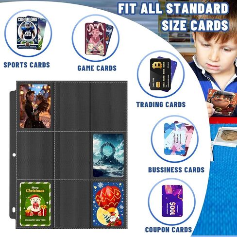 450 Pockets Trading Card Sleeves Binder, Baseball Card Binder Sleeves fit for MTG, Yugioh Cards, Standard Size Sports Card, 3 Ring Binder Card Holder Protector in Kuwait