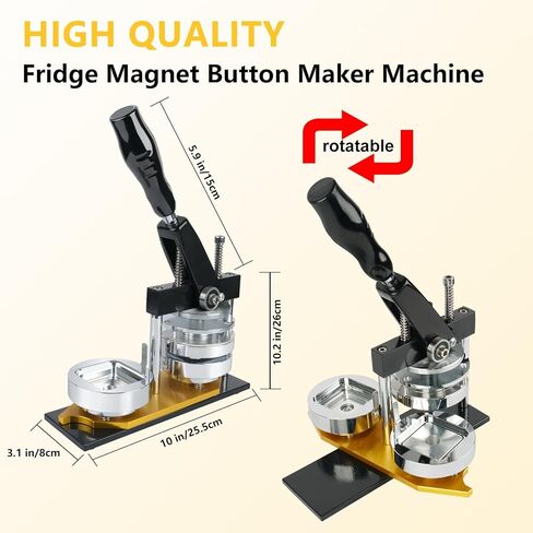 Fridge Magnet Button Maker Machine,1.97 in/50mm Metal Square Pin Maker Machine for Refrigerator Magnet,DIY Pin Badge Button Press Kits with 100 Sets Badge Supplies in Kuwait