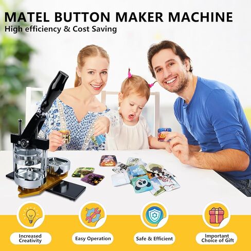 Fridge Magnet Button Maker Machine,1.97 in/50mm Metal Square Pin Maker Machine for Refrigerator Magnet,DIY Pin Badge Button Press Kits with 100 Sets Badge Supplies in Kuwait