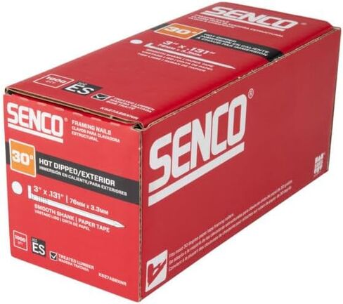 SENCO Framing Nails | 30 Degree | 2-3/8 Inch x .113 | Ring Shank | Paper Tape Collated Nail | Hot Dipped Galvanized |1,000 ct.| G624ASBXNR in Saudi Arabia