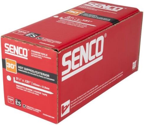 SENCO Framing Nails | 30 Degree | 2-3/8 Inch x .113 | Ring Shank | Paper Tape Collated Nail | Hot Dipped Galvanized |1,000 ct.| G624ASBXNR in Saudi Arabia