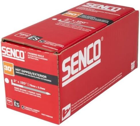 SENCO Framing Nails | 30 Degree | 2-3/8 Inch x .113 | Ring Shank | Paper Tape Collated Nail | Hot Dipped Galvanized |1,000 ct.| G624ASBXNR in Saudi Arabia