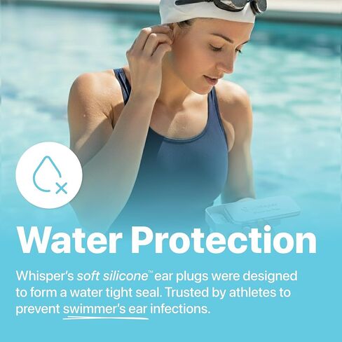 سدادات الأذن الهمس (14 قطعة) | سيليكون ناعم | سدادات أذن سيليكون قابلة لإعادة الاستخدام للسباحة والنوم والسفر والضوضاء والشخير | سدادات أذن شمعية مريحة وقابلة للتشكيل للنوم | سدادات أذن للسباحة مقاومة للماء للبالغين in Kuwait