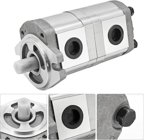 NEW HGP-33A-F6-6R Hydraulic Gear Pump Shaft 15.87mm 25MPa 1800RPM Hydraulic Tandem Double Gear Pump Keyed Shaft for Automotive Construction Lifting Agricultural Machinery Inlet 3/4" Outlet 1/2" in Saudi Arabia