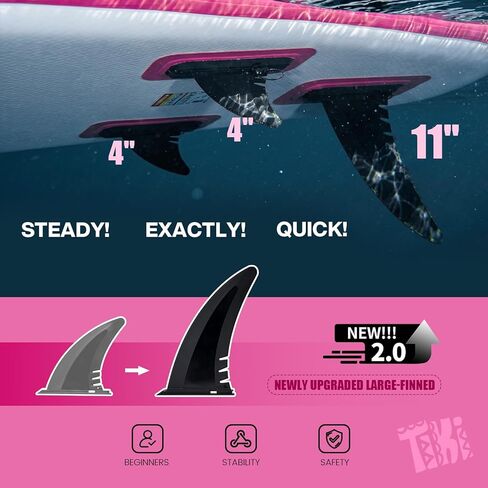 لوح التجديف القابل للنفخ من FunWater SUP مقاس 10'6×33×6" لوح تجديف قابل للنفخ خفيف للغاية مع ملحقات ISUP وزعانف ومجداف قابل للتعديل ومضخة وحقيبة ظهر in Saudi Arabia
