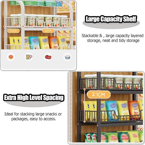 Potato Chip Snack Storage Shelf, 4 Tier Floor-Standing Display Stand for Store Cashier's Desk Bakery，Kitchen Counter Retail Basket Shelf (Color : 4 Tier White, Size : 60x27cm/23.6x10.6in) in Saudi Arabia
