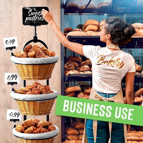4 Tier Retail Display Stand with Wheels & Sign Clips, Brown Retail Display Rack Basket Stand, Farmers Market Display, Metal Market Display in Saudi Arabia