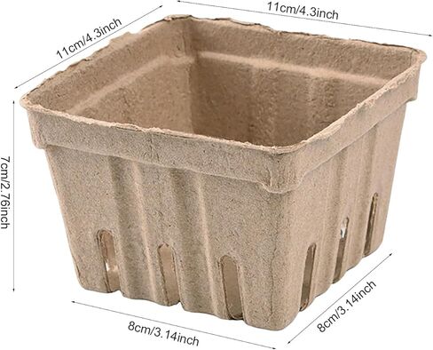 50 Pack Natural Pulp Fiber Berry Basket Molded Berry Basket Vented Produce Container for Strawberry Blueberry Raspberry Fruit Egg Vegetable in Saudi Arabia