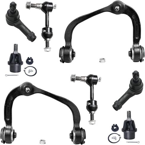 Detroit Axle - 2WD Front End 8pc Kit For 2004 2005 Ford F -150 ، 2 Armant Arms Arms W/Ball Boints ، 2 مفاصل كرة منخفضة ، قضبان التعادل الخارجيان ، 2 صلات البديل البديل in Saudi Arabia