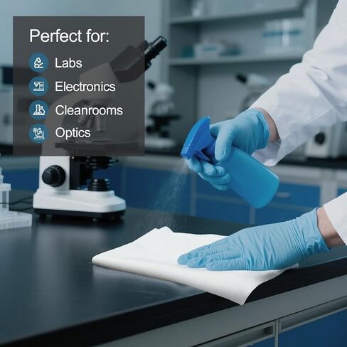 AAwipes Cleanroom Wipers 12"x12" (150 Pcs, 100% Polyester, 120GSM) Double Knit 100% Lint Free Cloths with Ultra-soft, Laser Sealed Edge Ultra-Soft Wipers CP12012 in Saudi Arabia