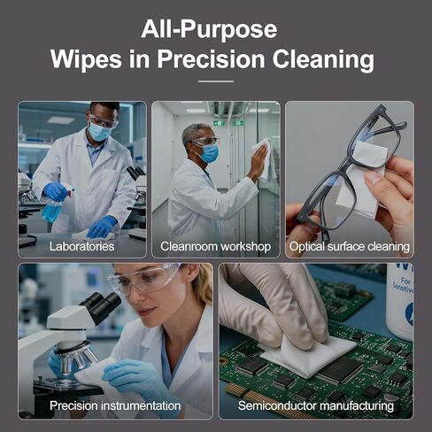 AAwipes Cleanroom Wipers 12"x12" (150 Pcs, 100% Polyester, 120GSM) Double Knit 100% Lint Free Cloths with Ultra-soft, Laser Sealed Edge Ultra-Soft Wipers CP12012 in Saudi Arabia
