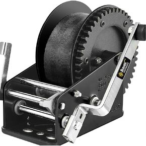 Bravex Boat Trailer Winch 3500lbs with 33FT Strap, Heavy Duty Portable Hand Winch 2 Way Ratchet Ratchet 4:1/8:1 Gear Ratio, Manual Handle Winch Crank Winch for Boat, Trailer, Marine in Kuwait