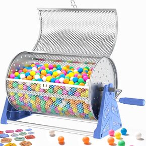 طبلة السحب، 19 × 12 بوصة مع قاعدة ترايبود قابلة للفصل، تحمل 8000 تذكرة أو 250 كرة بينج بونج، تذكرة يانصيب محمولة متينة/طبل دوار للكرة للألعاب والمناسبات والحفلات in Kuwait