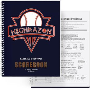 Baseball Softball Scorebook, 35 Games 9 Innings 8.5" x 11" Large Print, Score Keeping Book for Stats with Stickers, Baseball Softball Score Book for Scorekeeper, Coach, Family in Kuwait