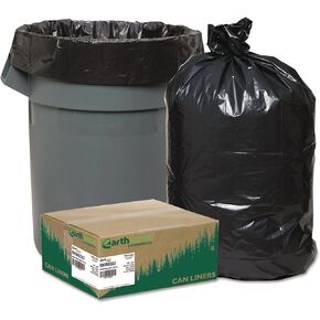 بطانات علب معاد تدويرها من Earthsense، 55-60 جالونًا، 1.65 مل، 38 × 58، أسود، 100/كرتون in Kuwait