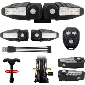 Teguangmei Upgrade Bike Tail Light with Projection USB Rechargeable Bike Turn Signals 150 Lumen Ultra Bright Turn Signals for Bicycle with Alarm Horn Bicycle Rear Light for Night Riding, 5 Mode in Kuwait