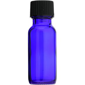 12 Pieces Boston Round 1/2 OZ 15 ML Cobalt Blue Glass Bottles with Poly Cone Lined Black CAPS in Kuwait