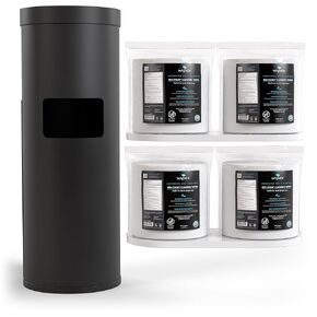 حزمة مناديل Wipex Gym: موزع مناديل أسود مع سلة المهملات - فولاذ مقاوم للصدأ متين، 4 × 800 قيراط مناديل معقمة لصالة الألعاب الرياضية لإعادة ملء المعدات لاستخدامها في المدرسة والمكتب وصالة الألعاب الرياضية والأماكن العامة in Kuwait