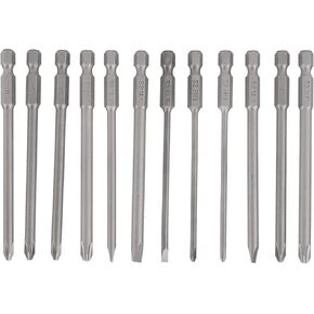 مفك بت مجموعة طويلة مفك بت 12 قطعة 100 مللي متر شقة ومتقاطعة نوع مفك مسامير بت مجموعات للمفك الكهربائي مفك البراغي اليدوي in Kuwait