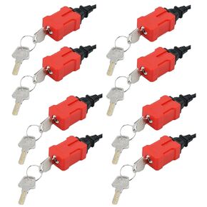 QWORK Electrical Cord Plug Lockout Device for Electrical Cord, 8 Pack Plug Locking Safety Lock, Keyed Differently, Fits 2 & 3 Prong Plugs, Electrical Shutdown Service, Built-in Lock Cylinder in Kuwait