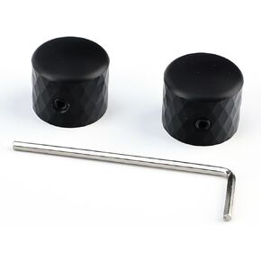 3Pcs Aluminum Alloy Electric Bass Guitar Knobs Speed Control 6.5mm（1/4"） Potentiometer Shaft Dome Metal Volume Tone Knobs for Electric Bass Guitar Replacement Parts (Black) in Kuwait