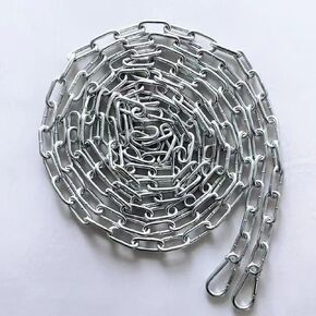 سلسلة أمان فولاذية شديدة التحمل مقاس 5 متر/197 بوصة، وصلات سميكة 3.2 مم، معدن مجلفن، مع حلقات تسلق، فضي in Kuwait