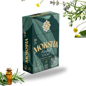 Moksha Herbal Filter Cigarette Sticks | 100% Nicotine & Tobacco Free | Non-Addictive Smoking Cessation Aid – All Natural Ayurvedic Herbal Ingredients | 1 Pack of 20 Sticks in Saudi Arabia