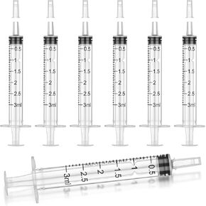 12Pack 3ml Syringes with Cap, Plastic Syringe without Needle for Liquid, Measuring, Refilling, Oil, Glue Applicator in Kuwait