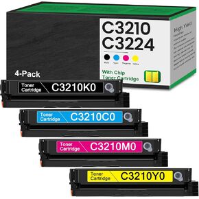 C3224 C3326 Toner Cartridges (New Chip) 4-Color C3210 High Yield Remanufactured C3210K0 C3210C0 C3210M0 C3210Y0 Replacement for Lexmark C3210K0 for C3224 C3326 C3426 MC3224 MC3326 Series Printer in Kuwait