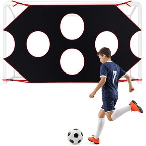 Outus Soccer Target Net Compatible with 12x6 ft Goal Adjustable Training Aid Equipped with 10 Holes Target Portable Soccer Accessories Practice Shooting and Passing Accuracy for Outdoor Activities in Kuwait