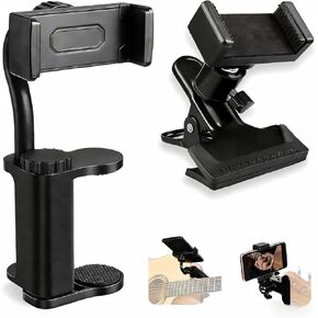 حامل هاتف الجيتار، مع نمطين، حامل هاتف الجيتار القابل للتعديل هذا يناسب الجيتارات/القيثارة (سُمك 2.36 بوصة - 4.13 بوصة) إنه مثالي للدروس وتسجيل الدروس المباشرة in Kuwait